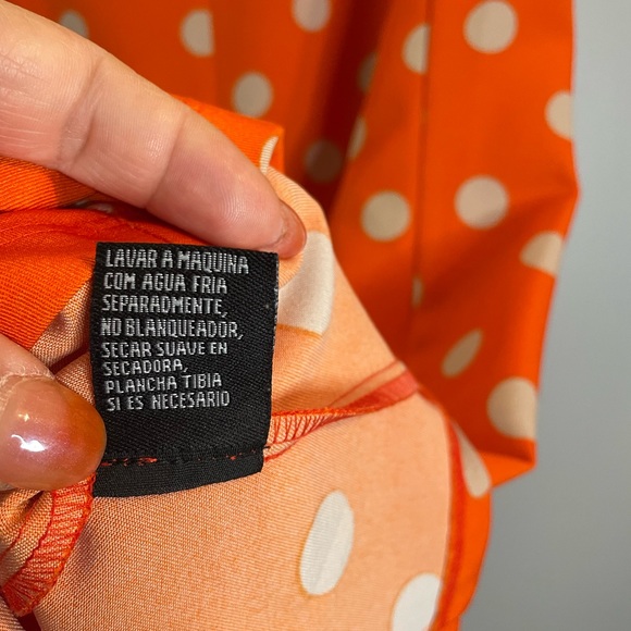 VOIR VOIR Orange With Cream Polka Dot SZ/16 - Picture 5 of 7
